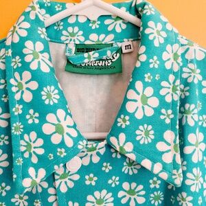 Big Bud Press Lazy Daisy Blue Long Sleeve Jumpsuit, Medium
